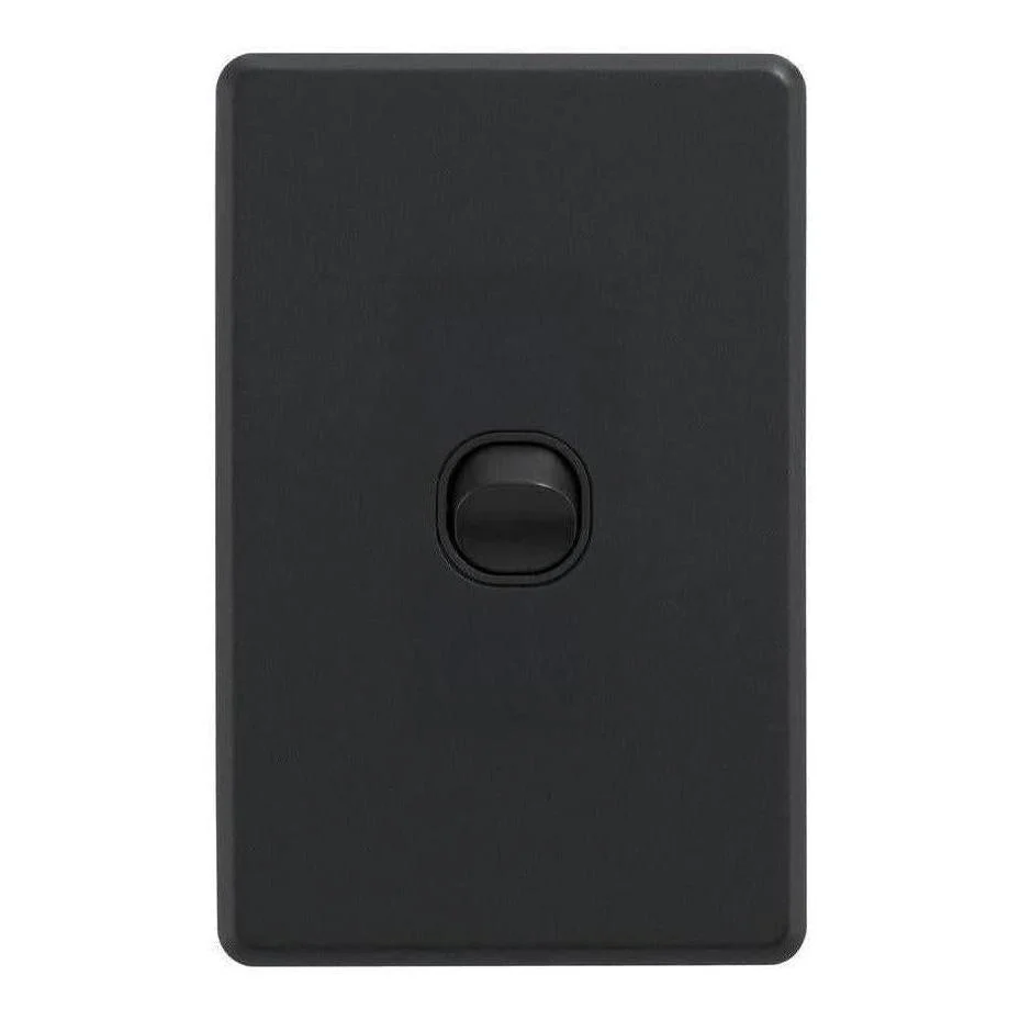 Iluma 1 Gang Vertical Light Switch Black