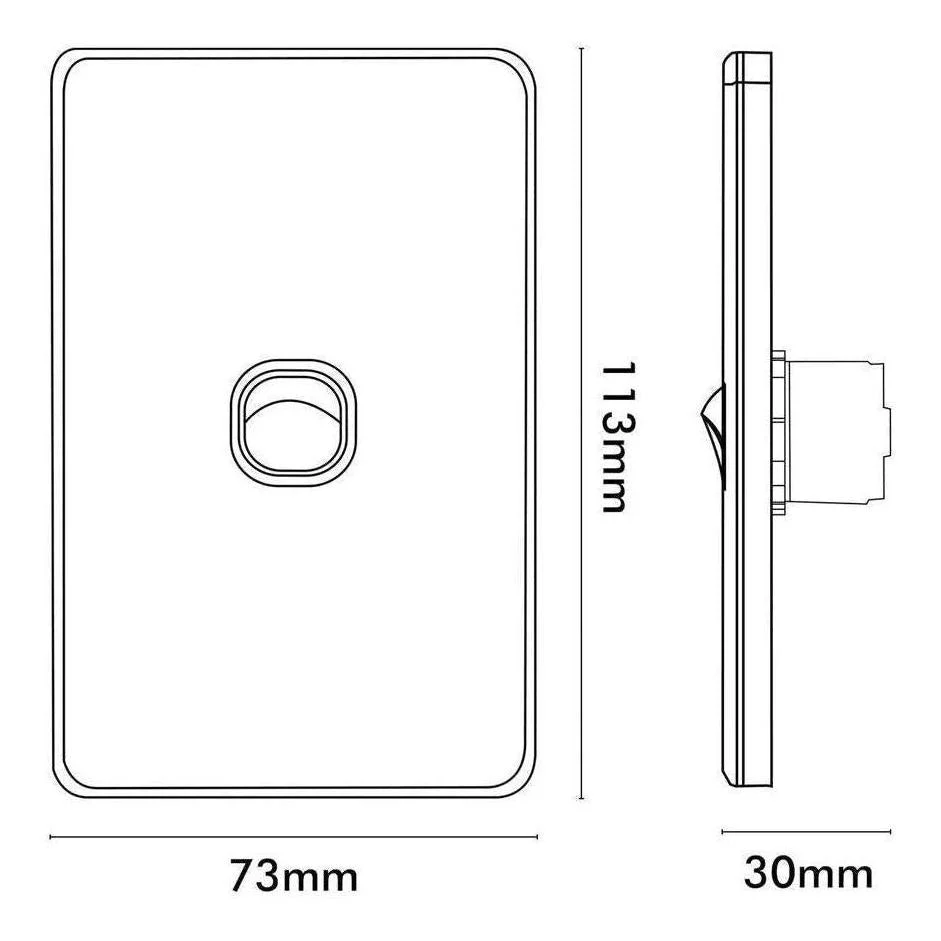 Iluma 1 Gang Vertical Light Switch Black - Image 2