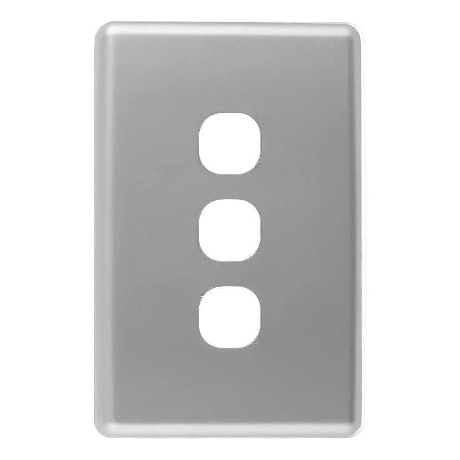 Iluma 3 Gang Light Switch Cover Plate Only Silver