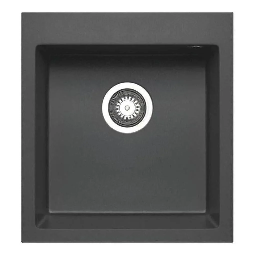 Pradus Black Granite Composite Single Bowl Sink Basin 460x500mm