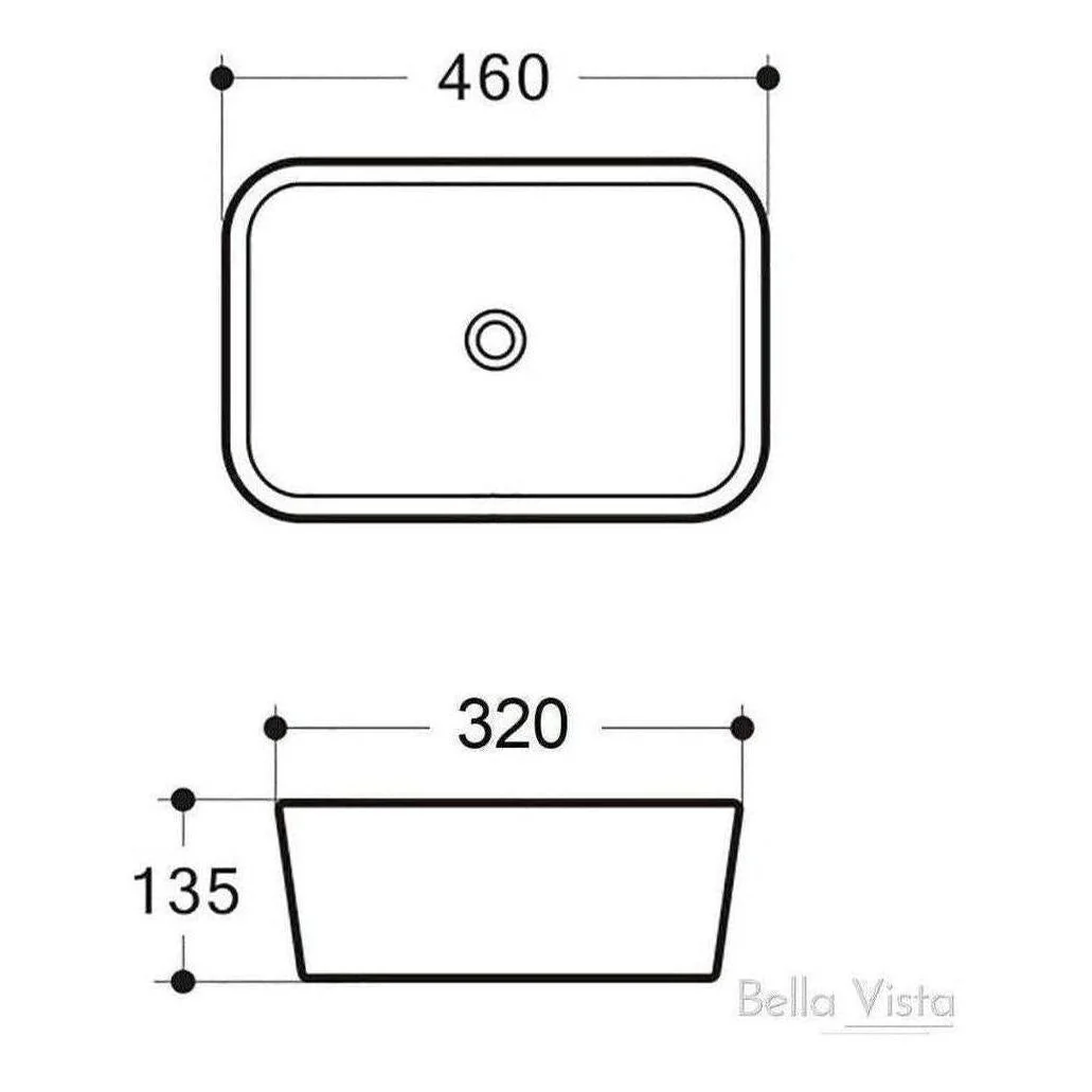 Lina Ceramic Basin Sink 460 x 320 x 135 Black - Image 5