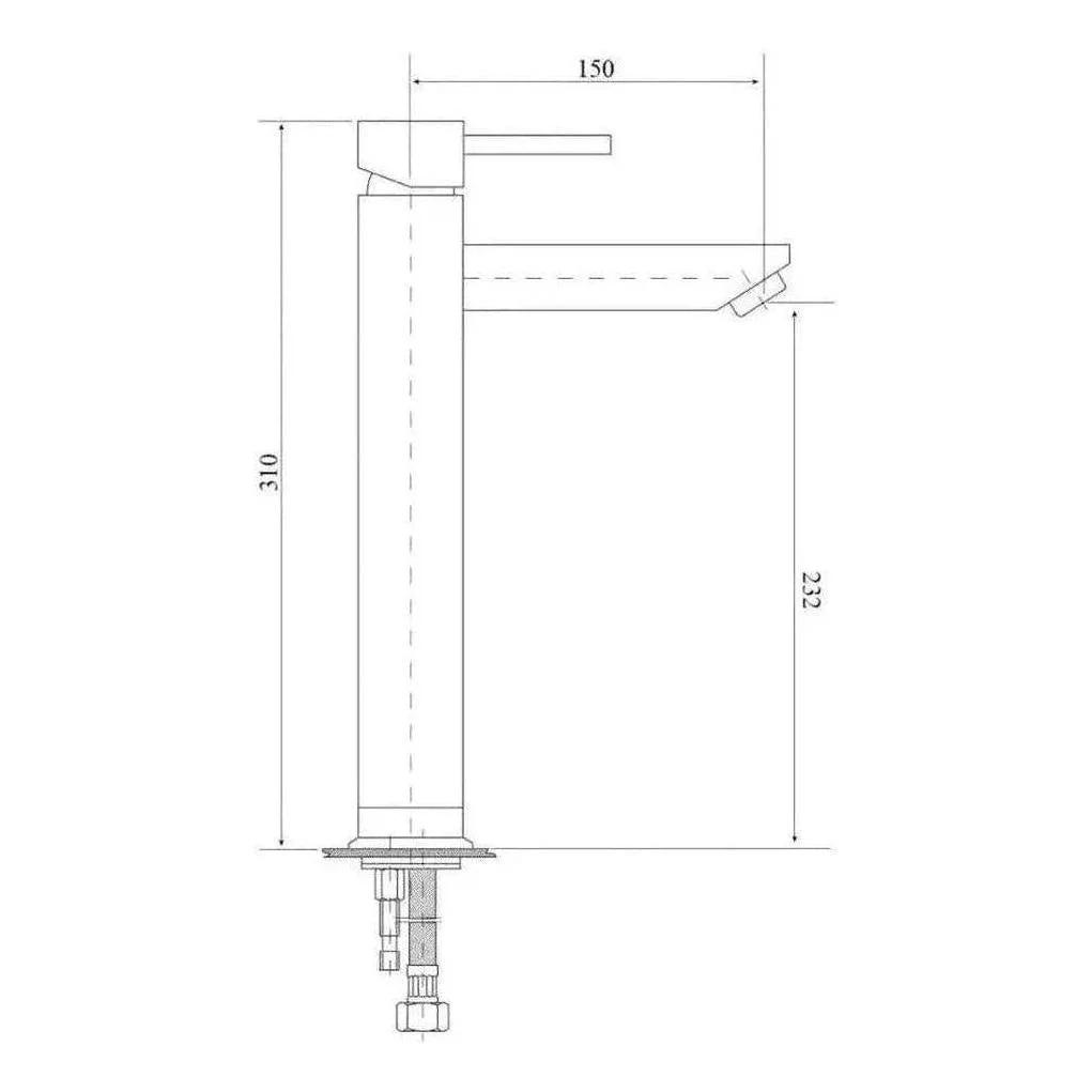 Chaser Tall Basin Sink Tap  Mixer Black - Image 2