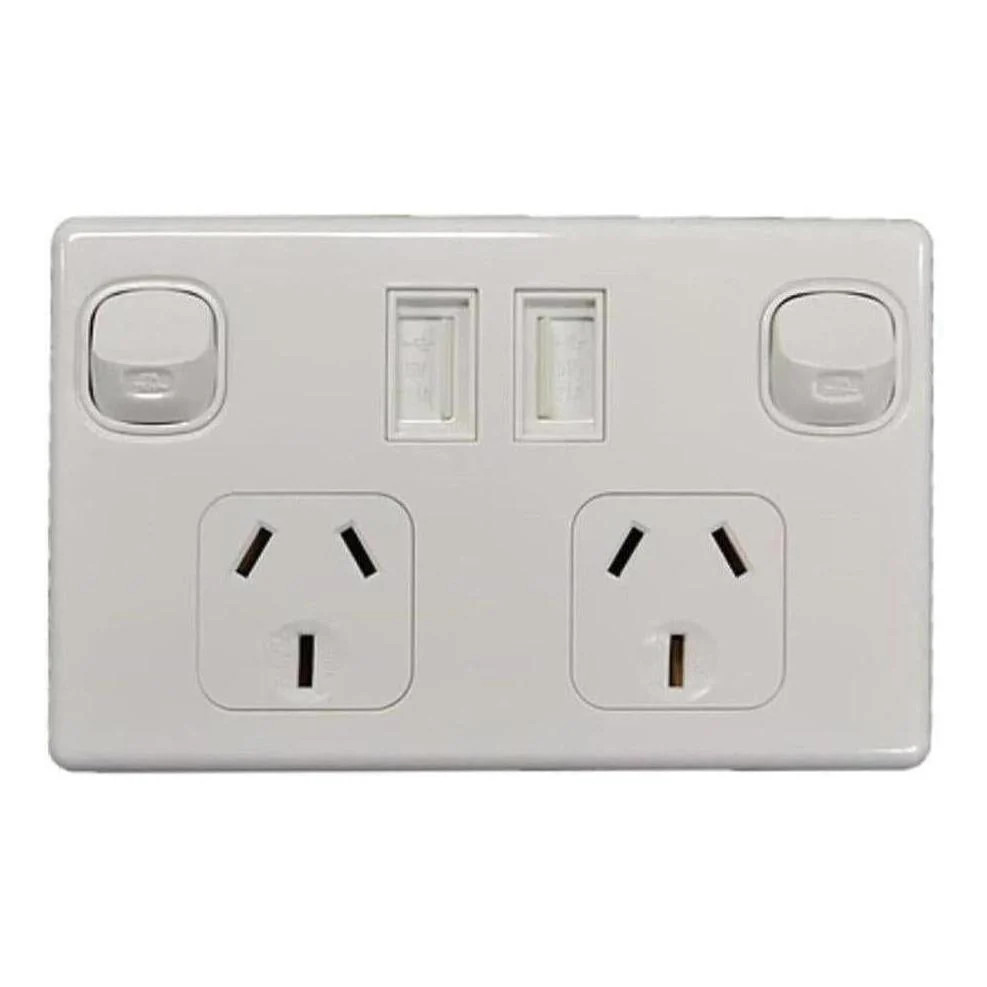 Iluma Double Pole 10A Double GPO Powerpoint Inc Dual USB - White