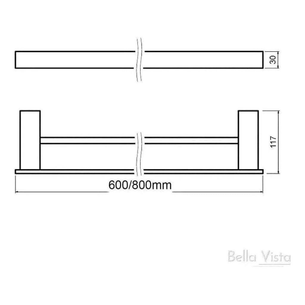 Chunky Double Towel Rail 600mm Chrome - Image 2