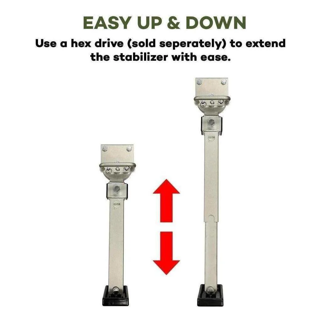 Iluma Drop Down Stabilizer Leg Corner Steadies 420mm Zinc - Image 4