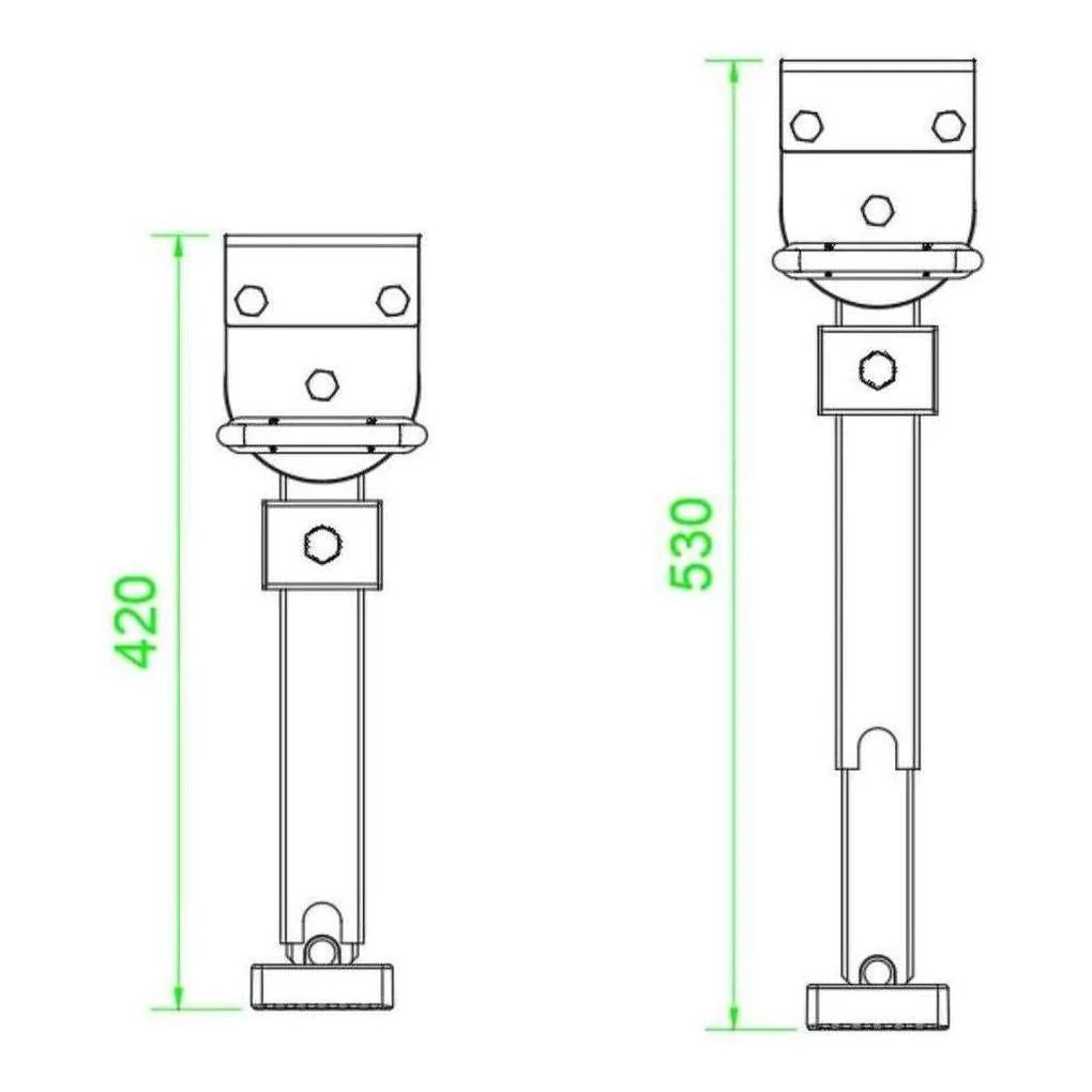Iluma Drop Down Stabilizer Leg Corner Steadies 420mm Zinc - Image 6