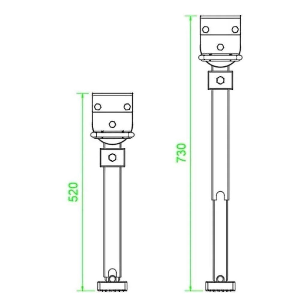 Iluma Drop Down Stabilizer leg Corner Steadies 520mm Zinc - Image 6