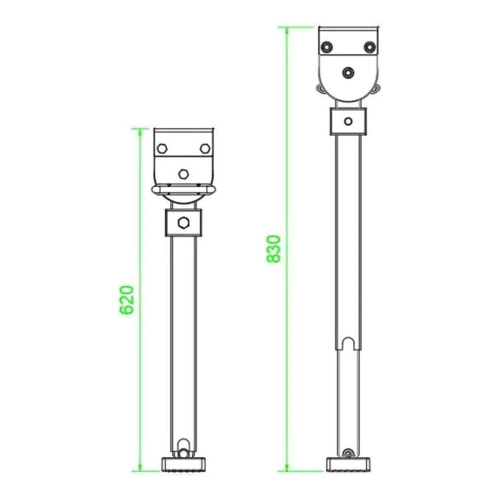 Iluma Drop Down Stabilizer leg Corner Steadies 620mm Zinc - Image 6