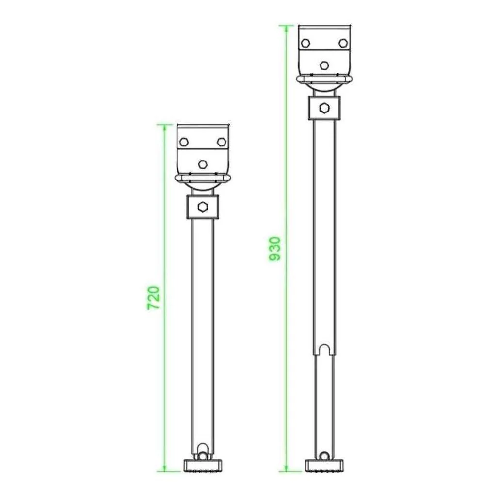Iluma Drop Down Stabilizer leg Corner Steadies 720mm Black - Image 6