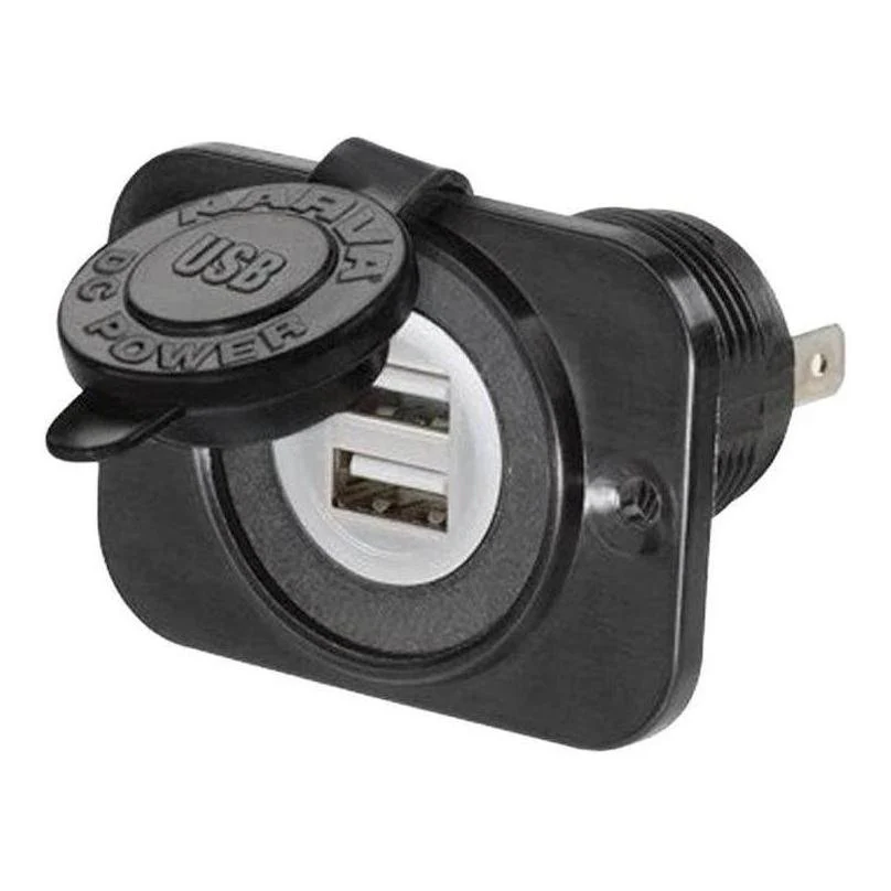 Narva Dual USB Single Flush Mount Socket