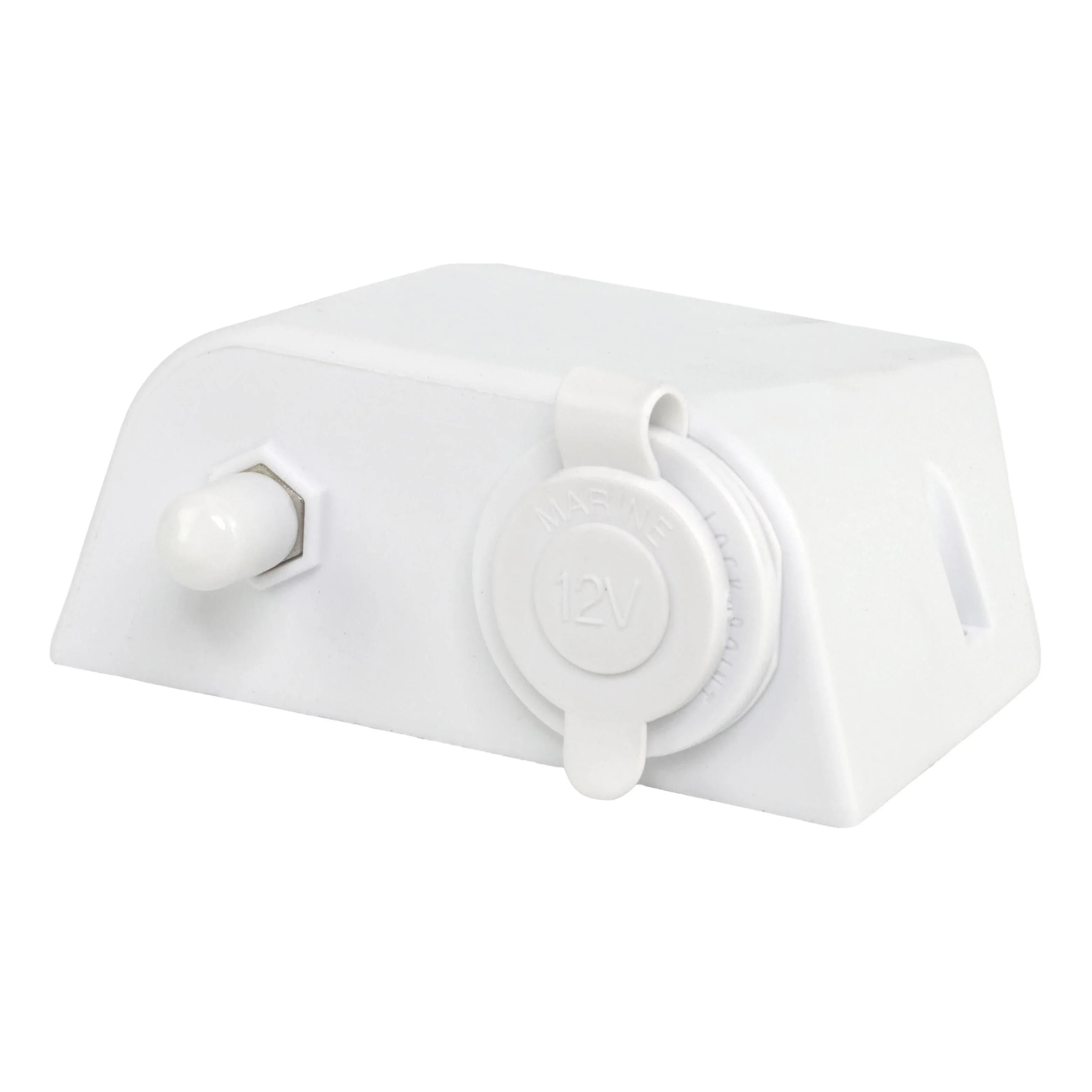 Iluma 12v Surface Mount Accessory Socket & TV Antenna Port F Type White - Image 2