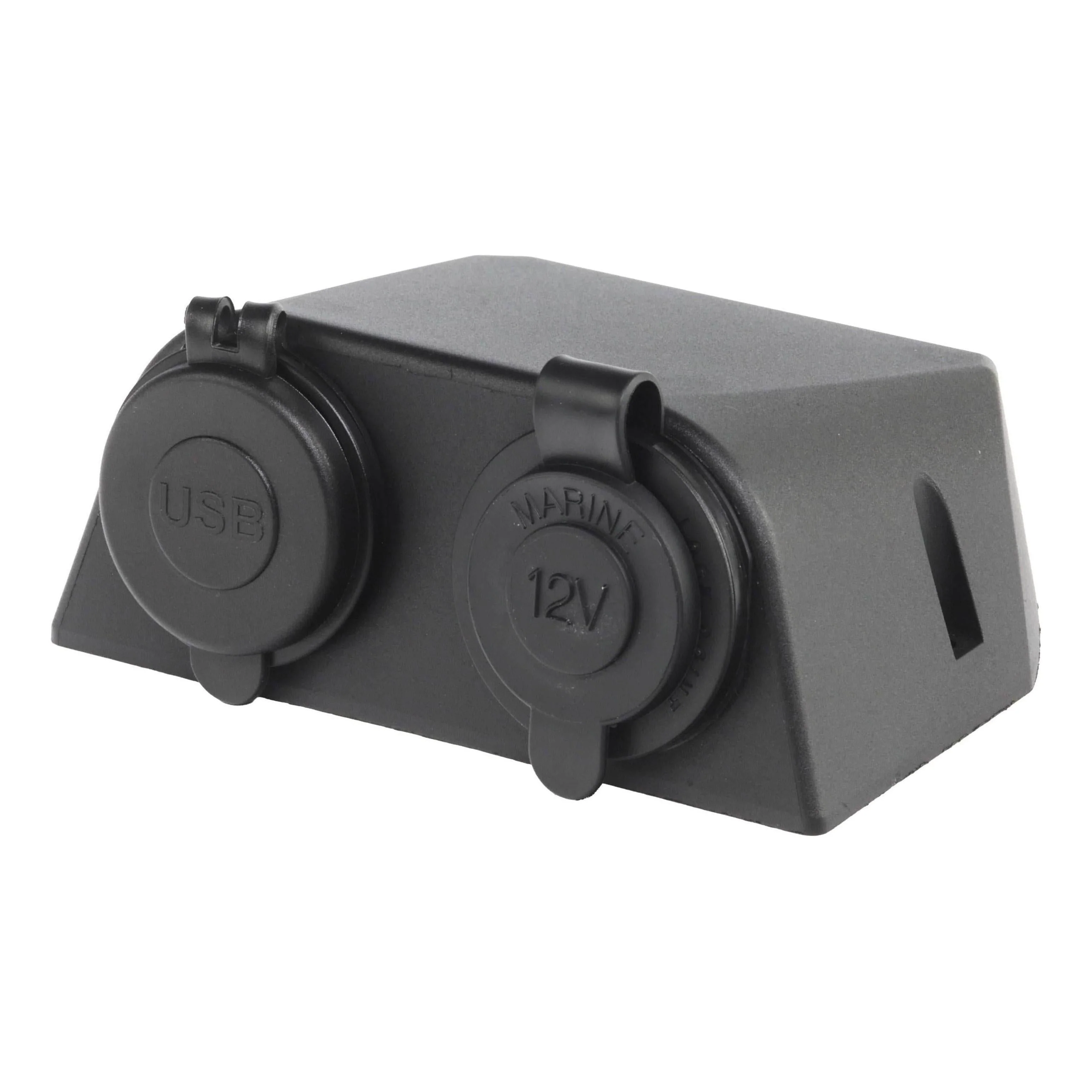 Iluma 12v Surface Mount Accessory Socket & Dual USB/C Port Black - Image 2