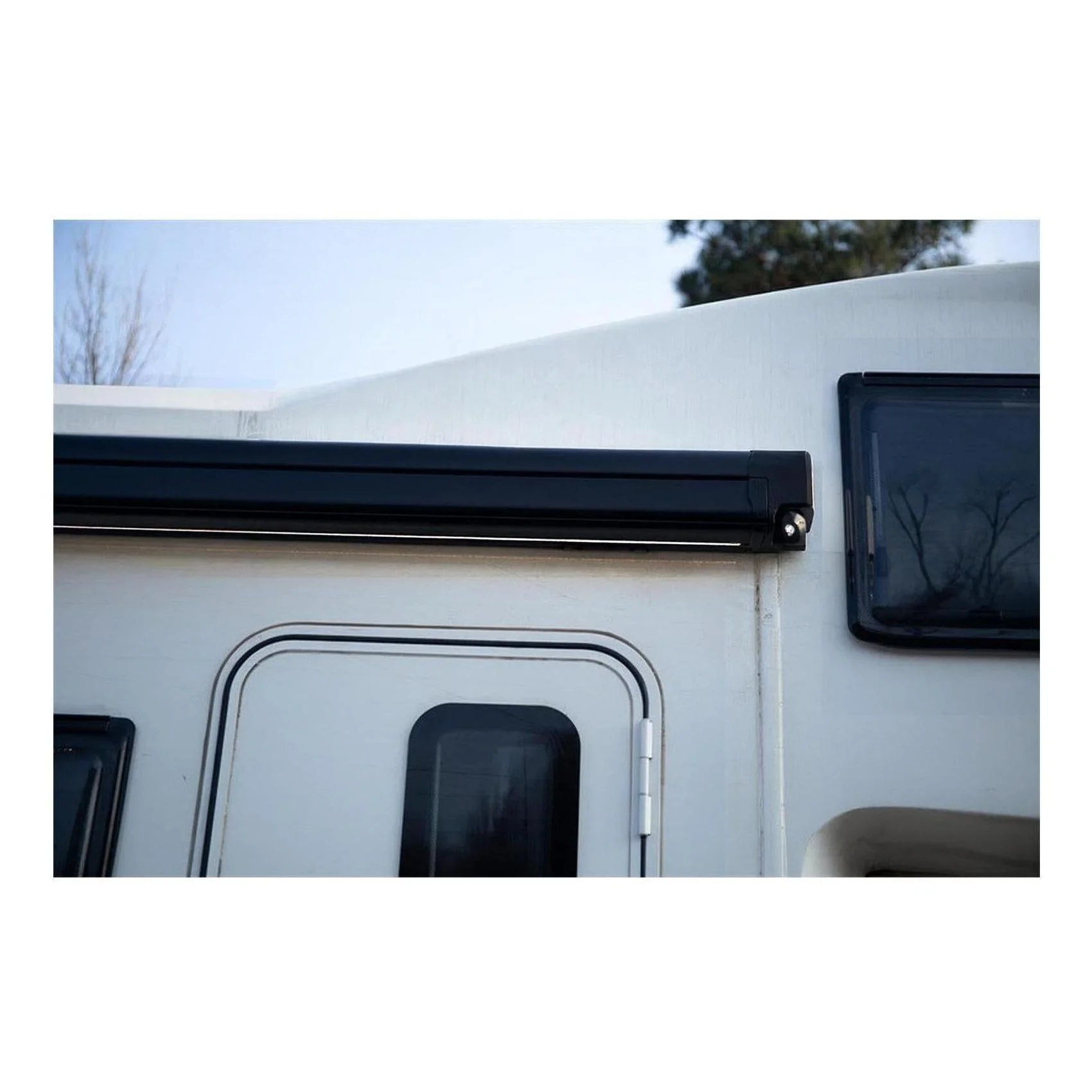 Finch Awning Side Mount Manual inc Support Leg 2.2 x1.65m Black - Image 5