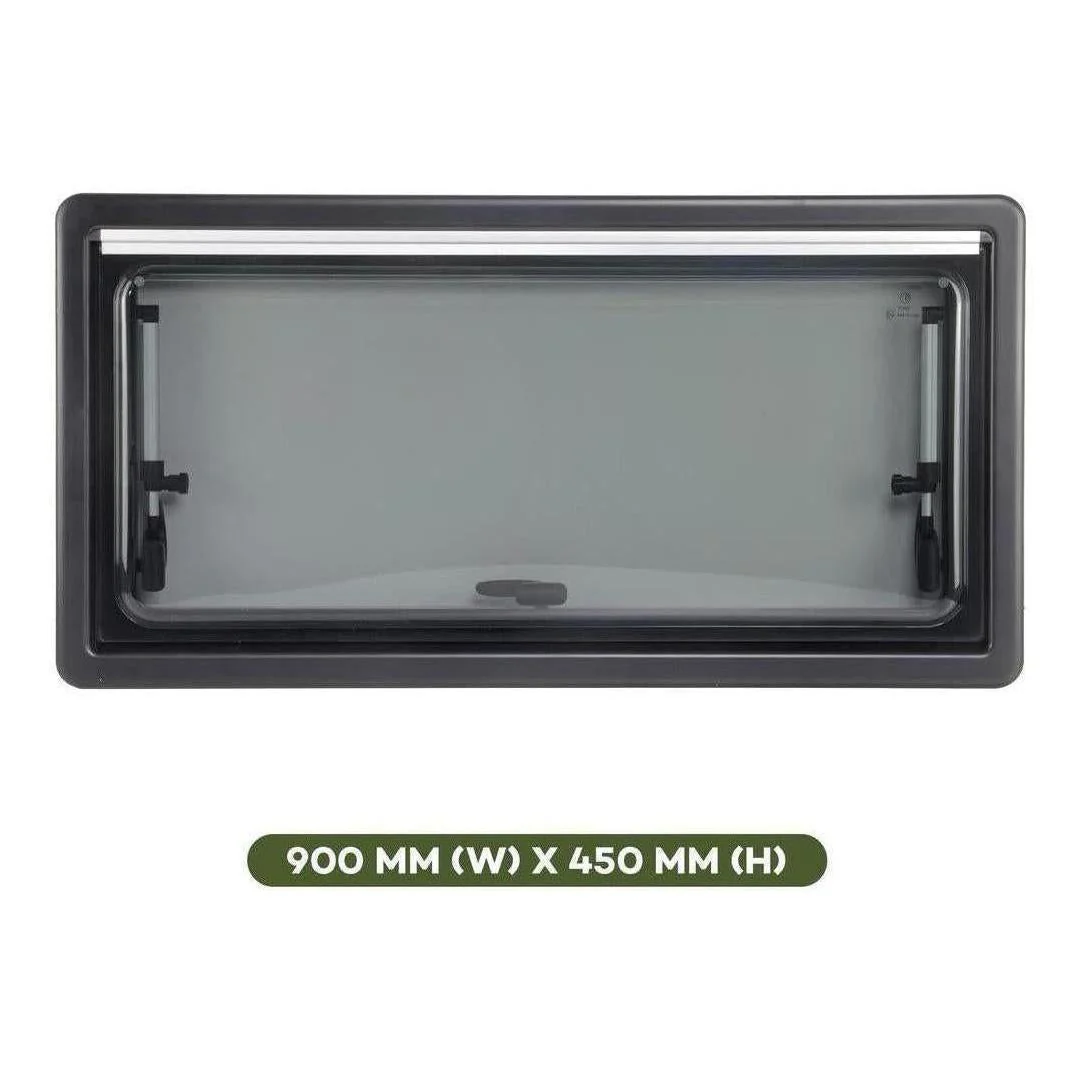 Finch Double Glazed Acrylic Window 900 x 450 With Blind and Fly Screen