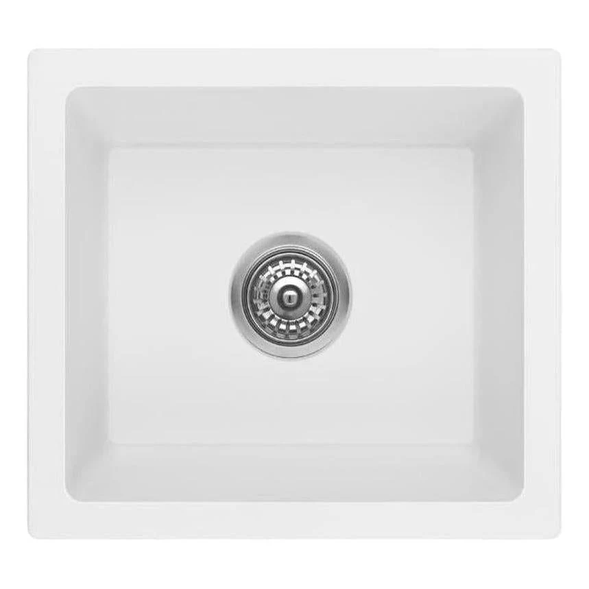 Fomos White Granite Composite Single Bowl Sink 460x410mm