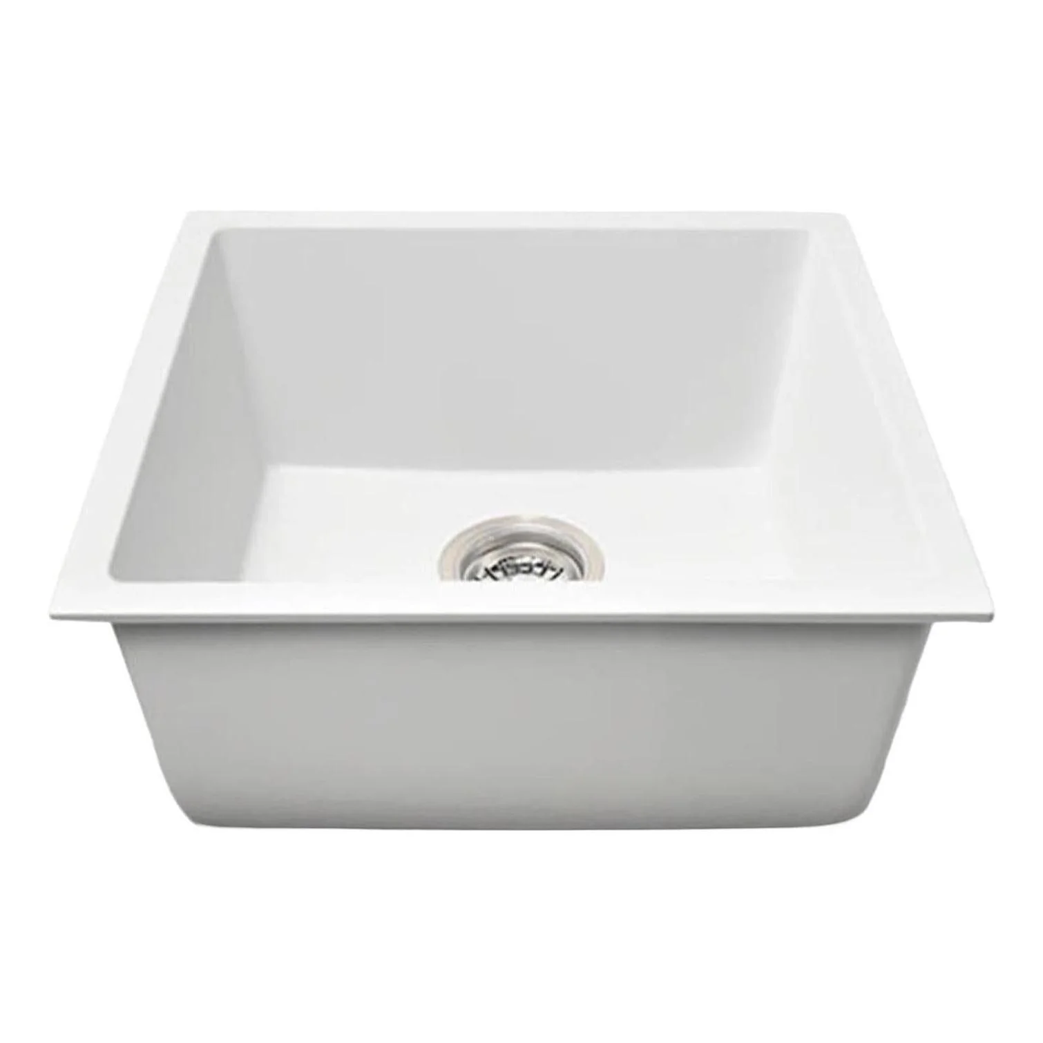 Grange Single Bowl Sink Basin Granite Composite 450 x 450 x 230 - Matte White - Image 2