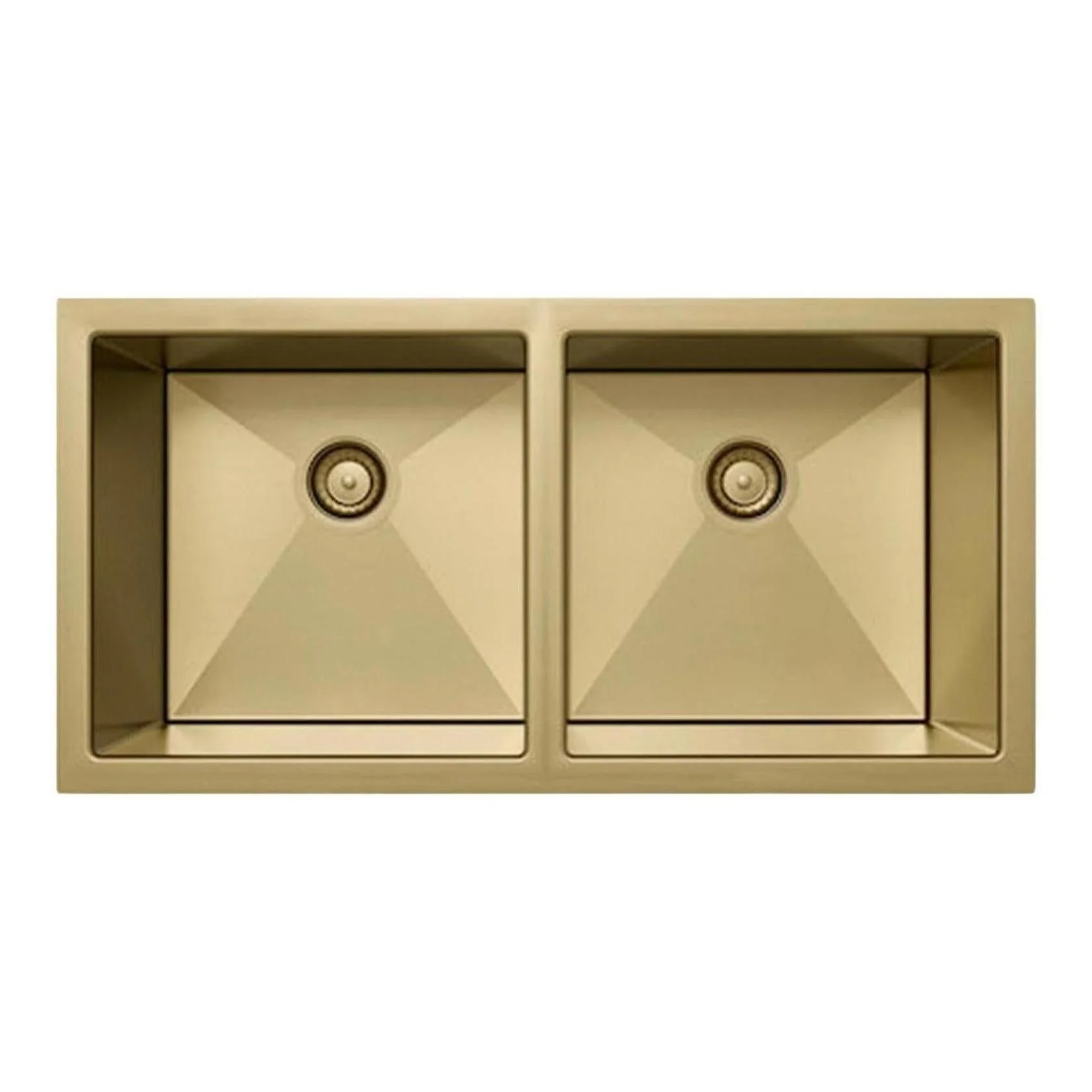 Belgique Double Bowl Sink Basin 770 x 440 x 250 - Stainless Steel French Gold
