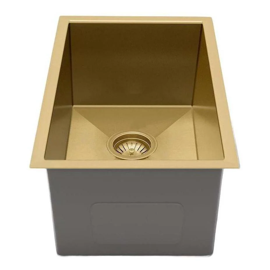 Belgique Single Bowl Sink Basin 380 x 450 x 220 - Stainless Steel French Gold - Image 2
