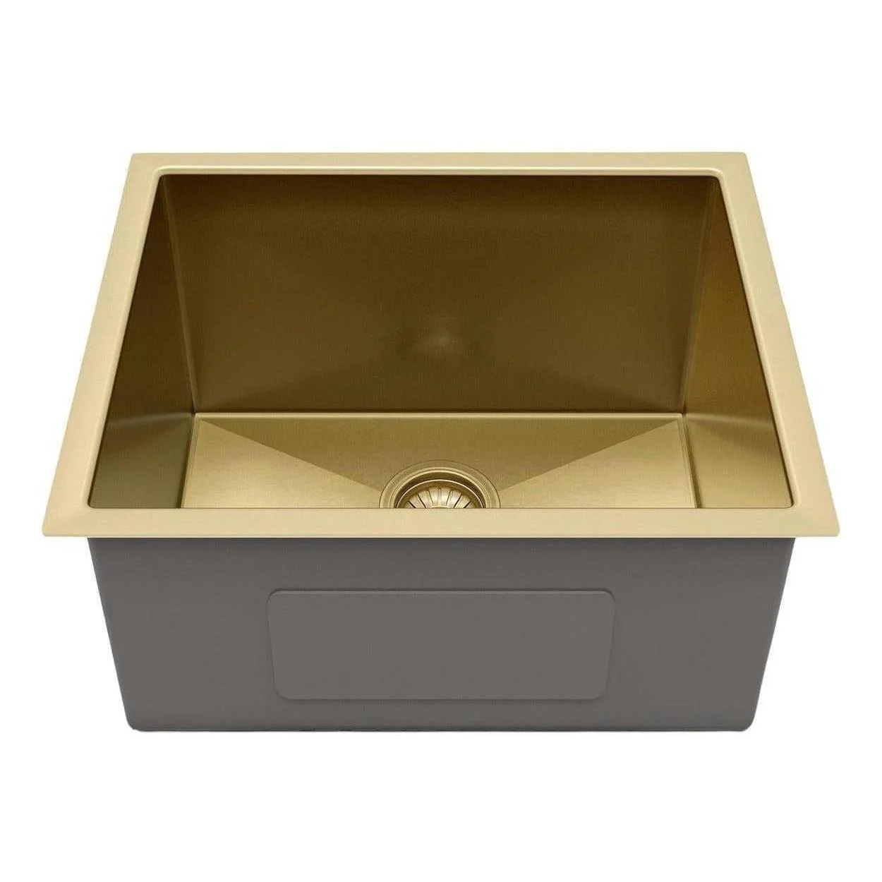 Belgique Single Bowl Sink Basin 540 x 440 x 250 - Stainless Steel French Gold - Image 2