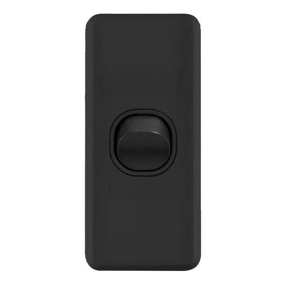 Iluma 1 Gang Architrave Light Switch Black