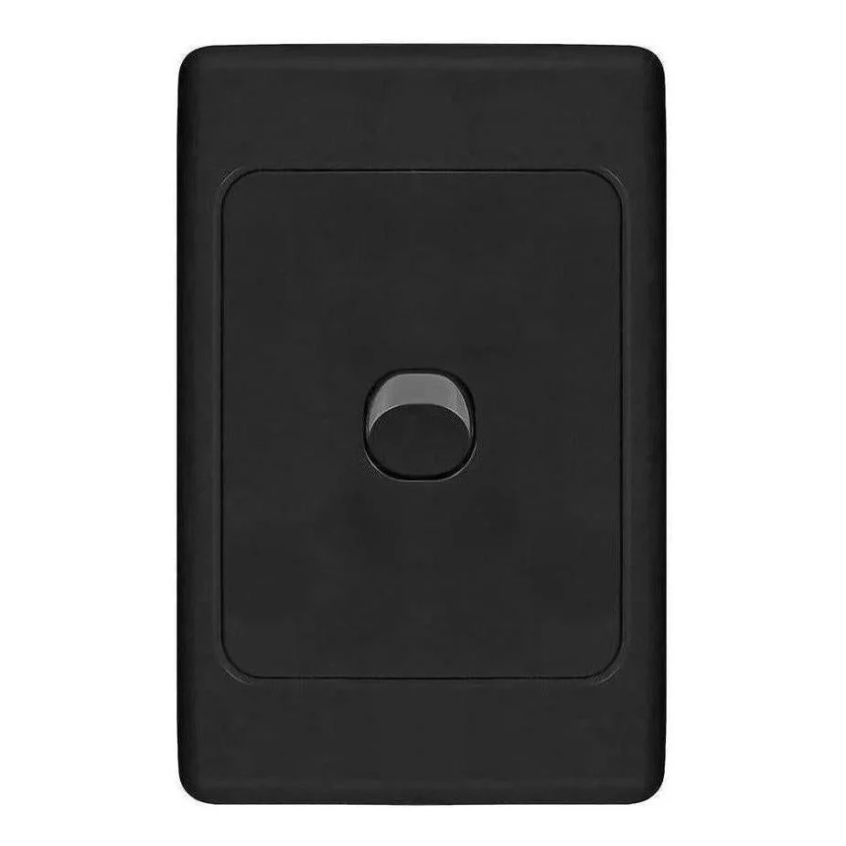 Iluma 1 Gang Vertical Light Switch Black