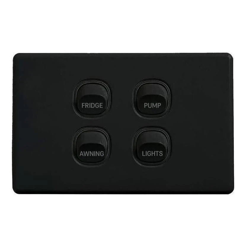 Iluma 10A Single Pole Switch Fridge Print Mechanism Black - Image 4