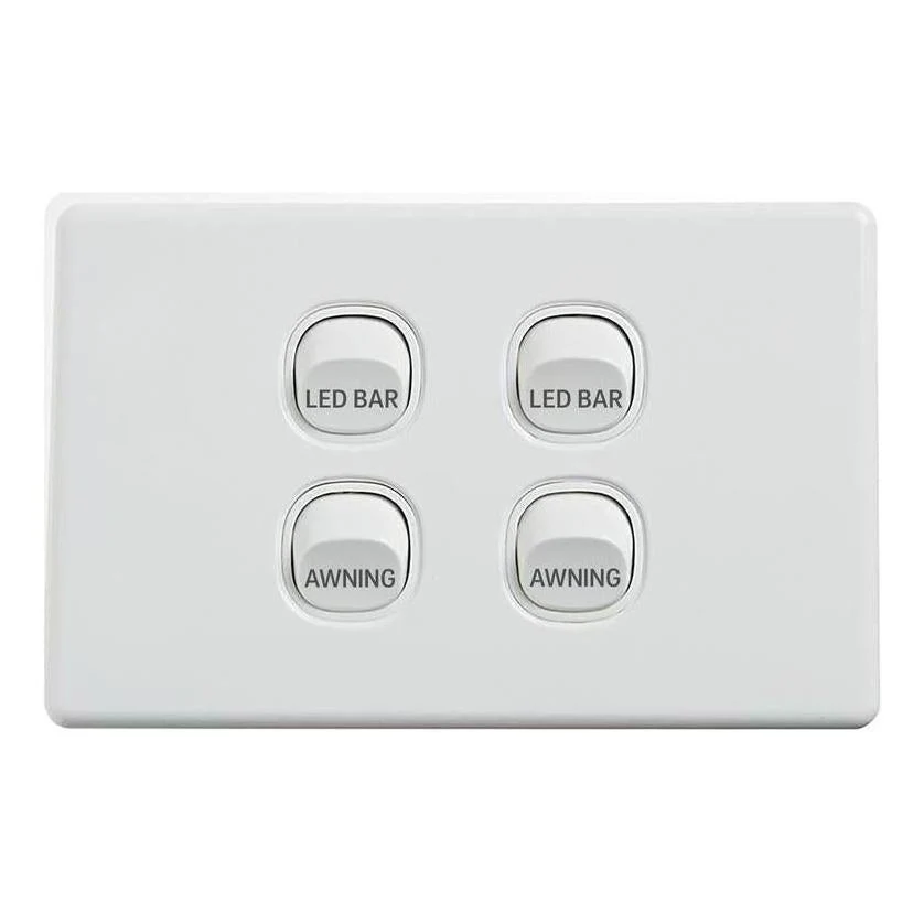 Iluma 10A Single Pole Switch LED-BAR Print Mechanism White - Image 4
