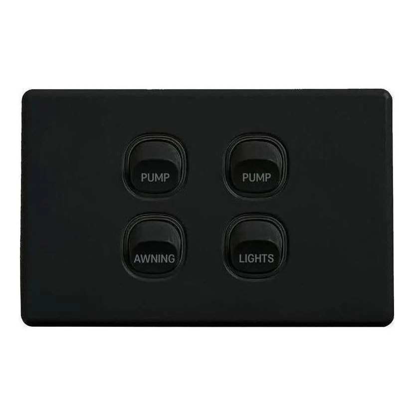 Iluma 10A Single Pole Switch Pump Print Mechanism Black - Image 4