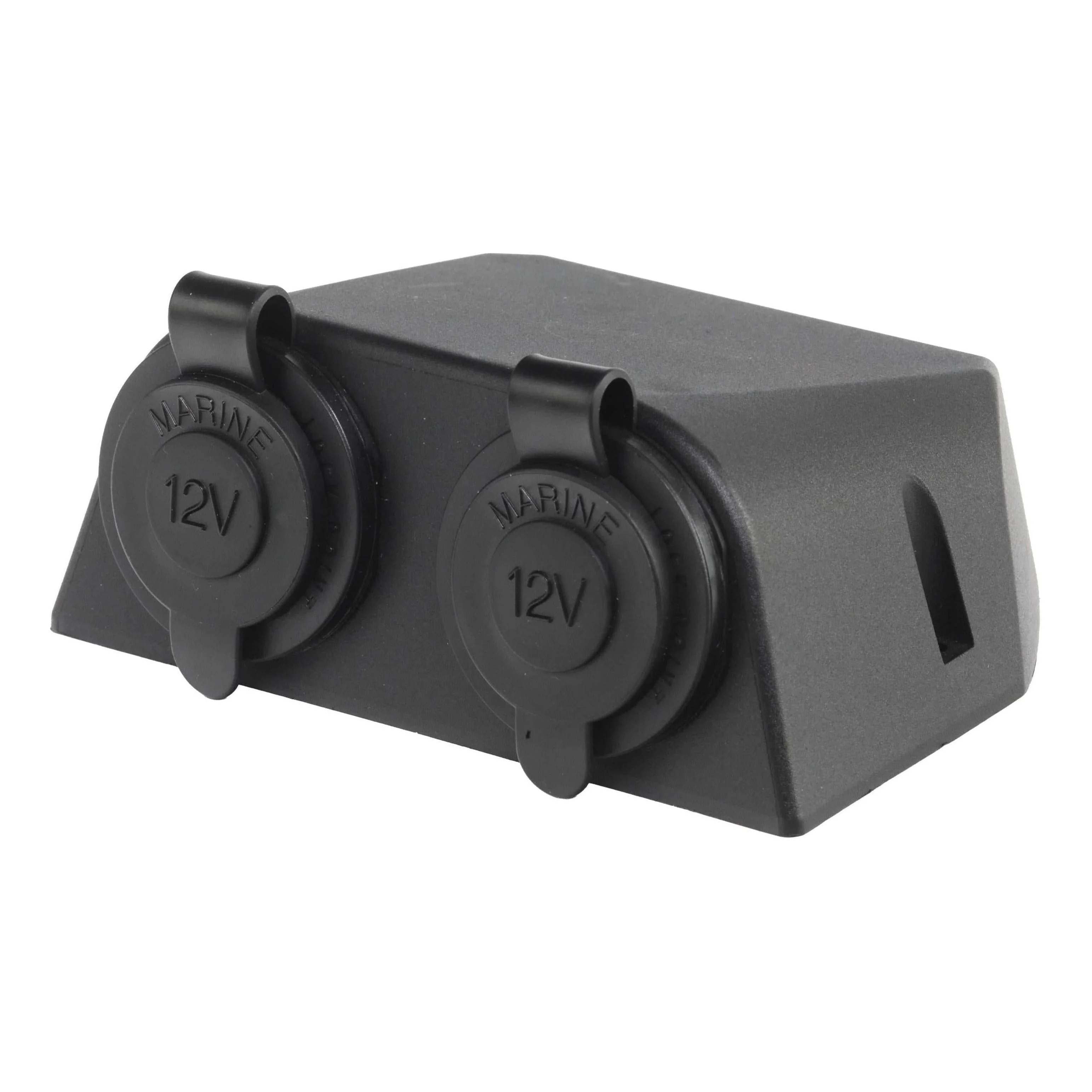 Iluma 12v Double Power Accessory Socket Surface Mount Black - Image 2