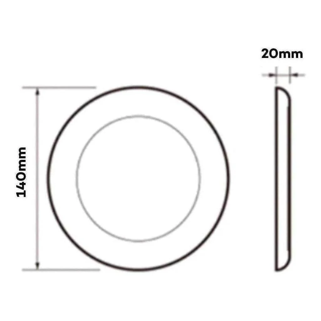 Iluma 12v Slimline Touch On / Off LED Downlight  Blue / White Light 140mm Chrome - Image 6