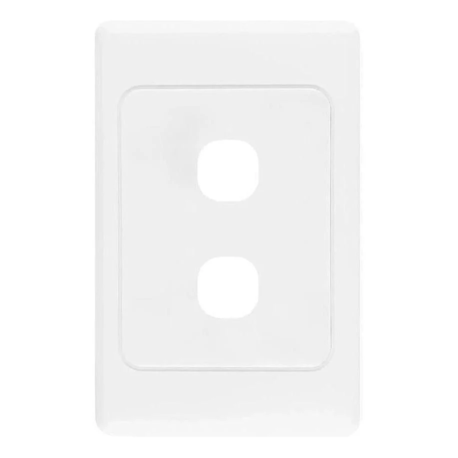 Iluma 2 Gang Light Switch Cover Plate Only White