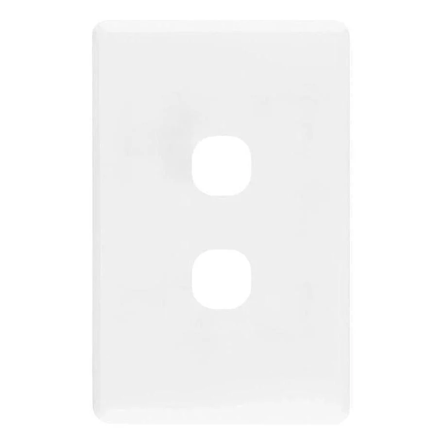 Iluma 2 Gang Light Switch Cover Plate Only White