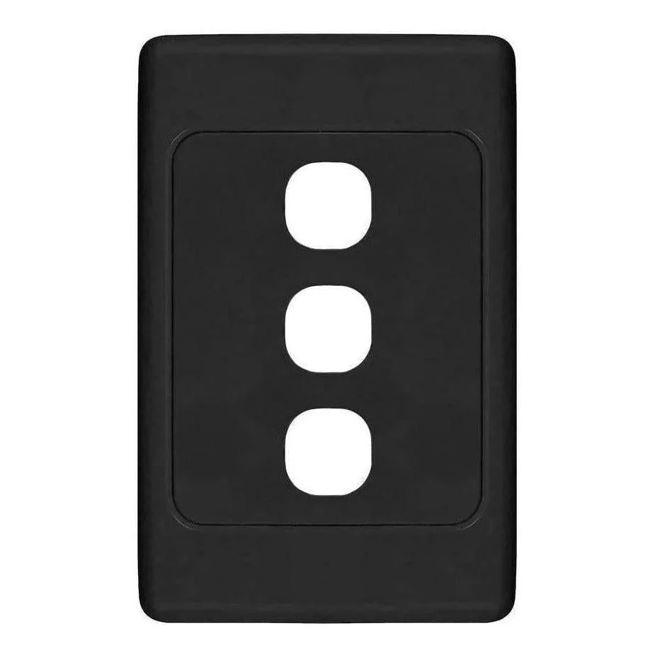 Iluma 3 Gang Light Switch Cover Plate Only Black