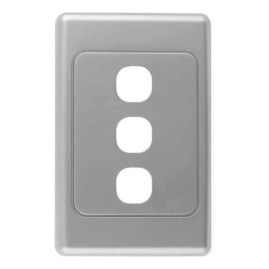 Iluma 3 Gang Light Switch Cover Plate Only Silver