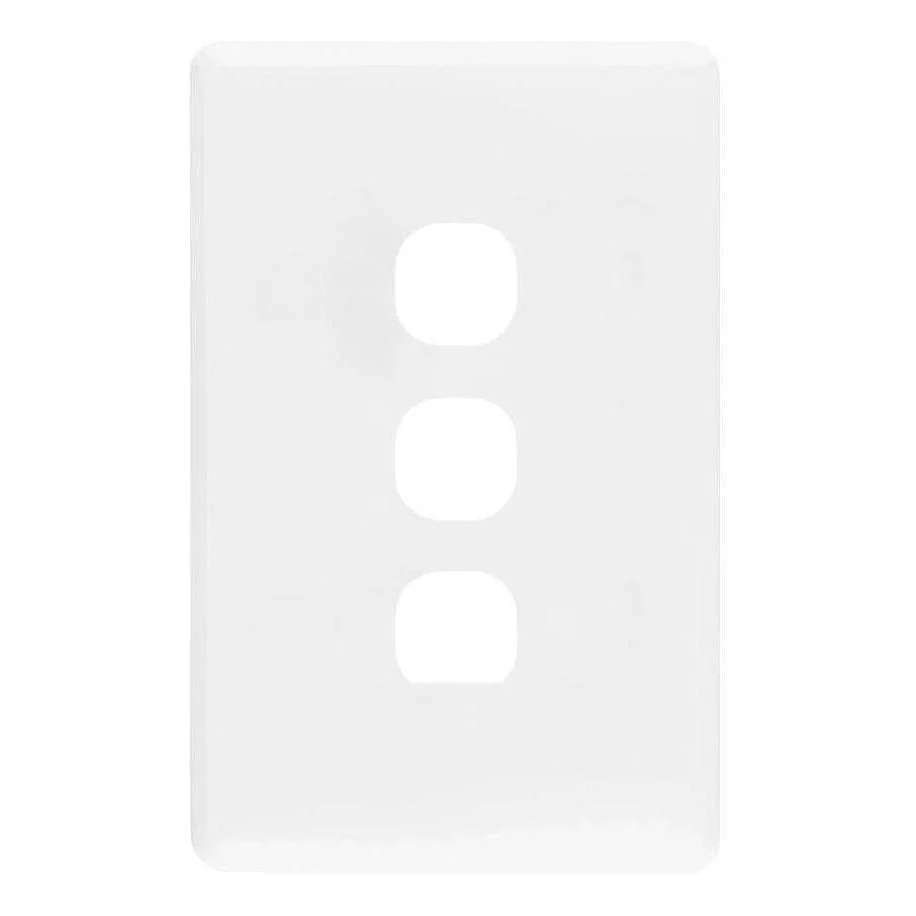 Iluma 3 Gang Light Switch Cover Plate Only White