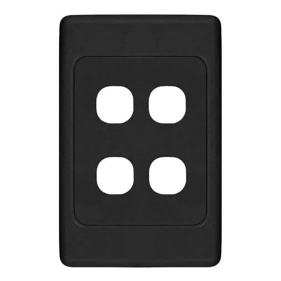 Iluma 4 Gang Light Switch Cover Plate Only Black