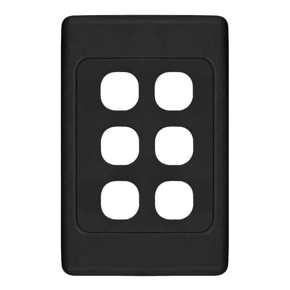 Iluma 6 Gang Light Switch Cover Plate Only Black