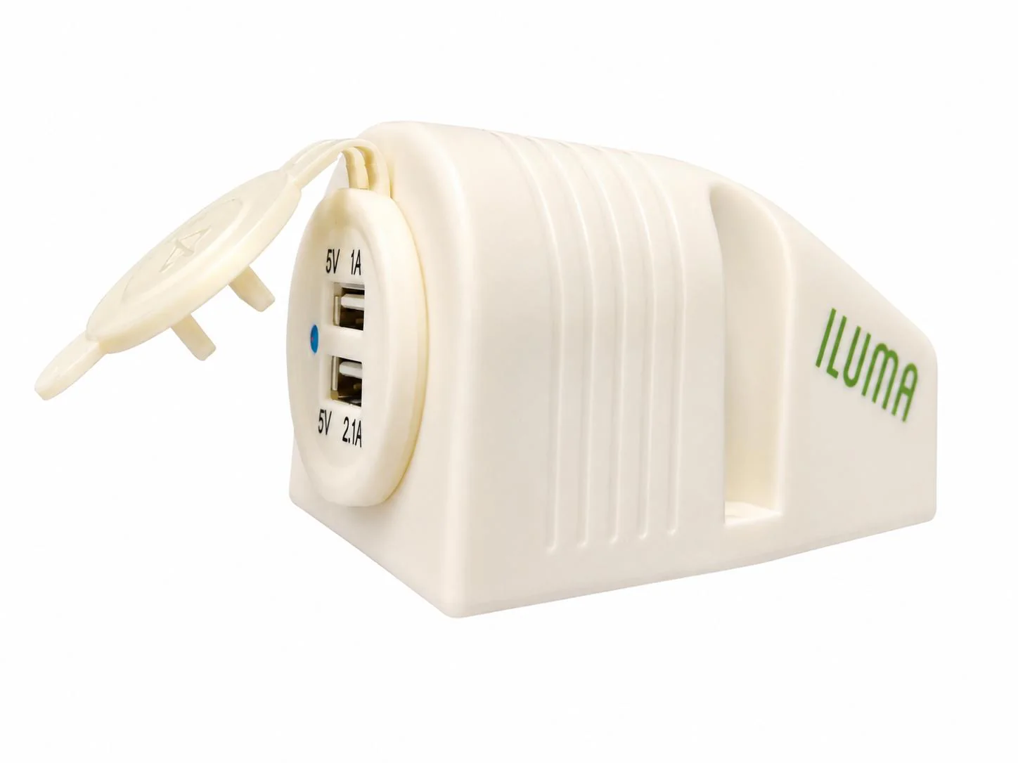 Iluma Dual USB Socket Port Surface Mount White - Image 2