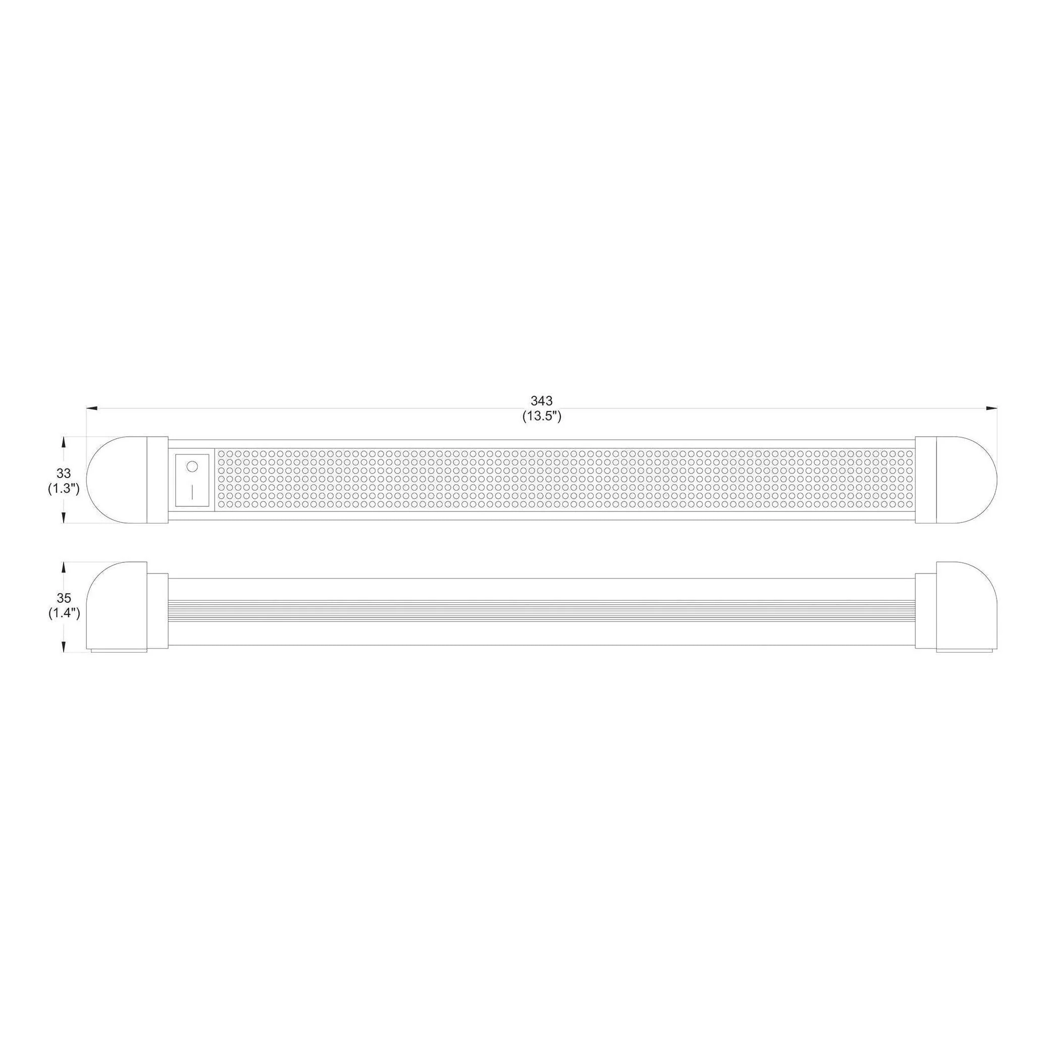 Iluma LED 13.5" 343mm 12 - 28v Interior 90° Swivel Light With On/Off Switch Grey - Image 4