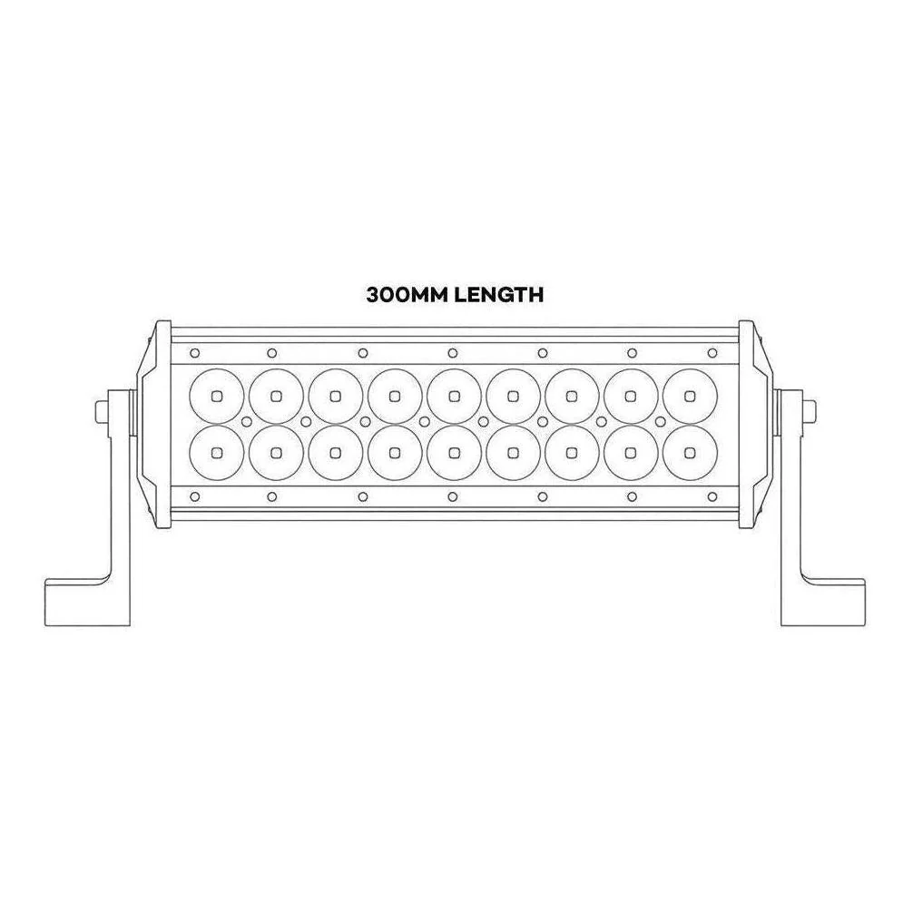 Iluma Light Bar Double Row 3W Cree 24 LED 11.8" 300mm Length Flood Beam Black - Image 6