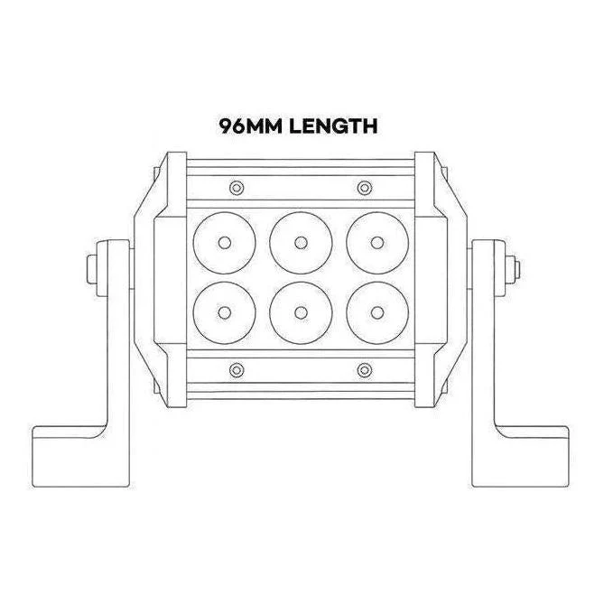 Iluma Light Bar Double Row 3W Cree 6 LED 3.8" 96mm Length Flood Beam Black - Image 5