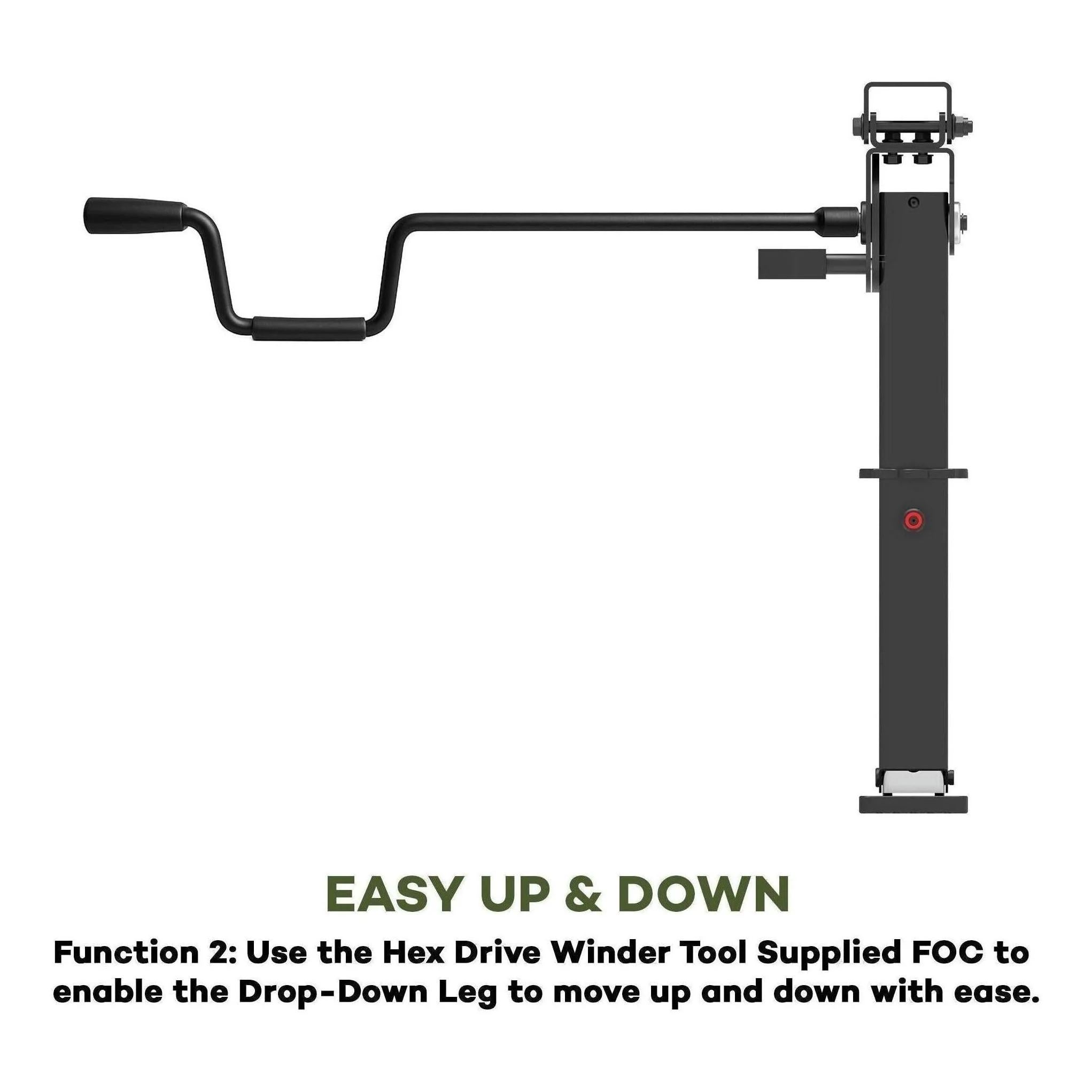 Iluma Telescopic Drop Down Stabilizer leg Corner Steadies 550 - 880mm Black - Image 5
