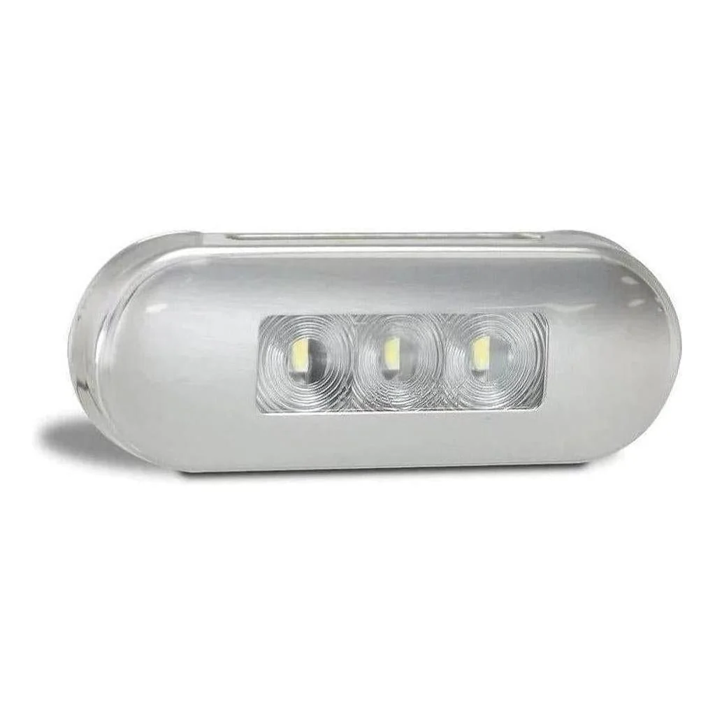 LED Autolamp 12/24V Red Rear End Outline Marker Clear Lens Red LED Stainless Steel Bezel