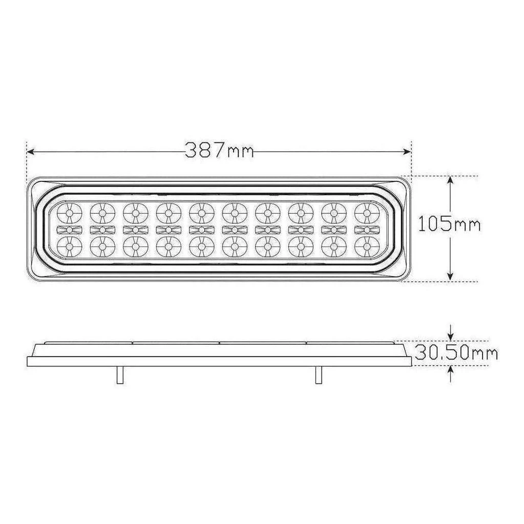 LED Autolamp 12/24V Stop/Tail/Ind/Rev Diffused Taillight Twin Blister - Image 4