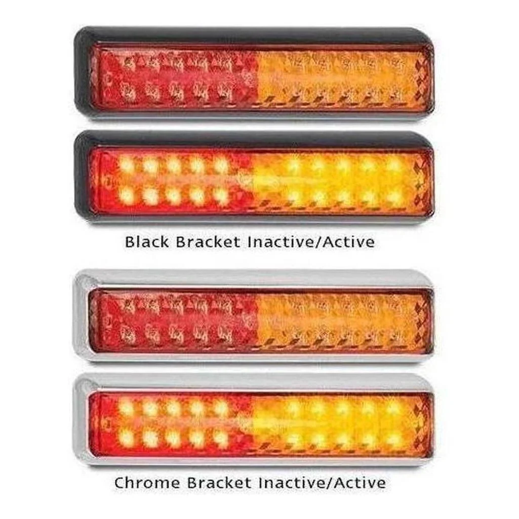 LED Autolamp 12/24V  Stop/Tail/Indicator/Reverse Clear Lens Light 200 X 50 X 28mm Pair - Image 2
