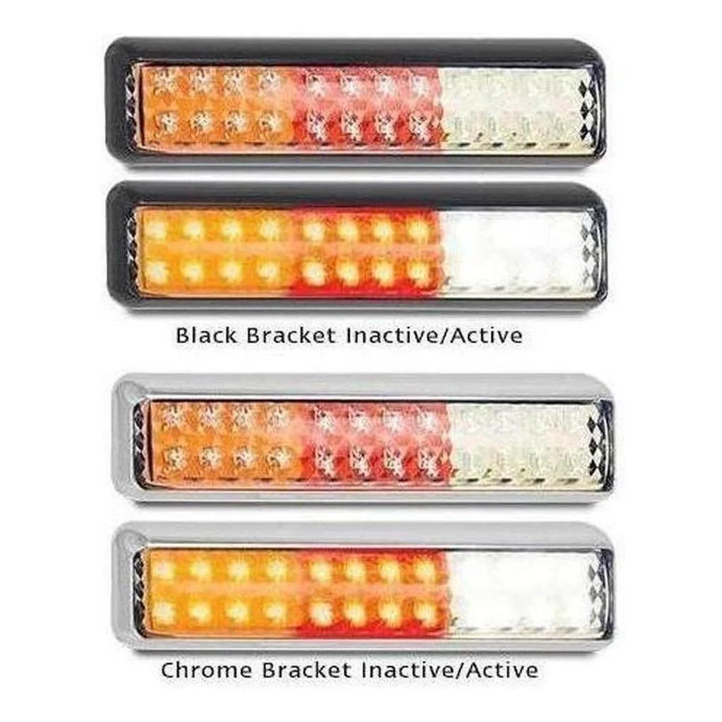 LED Autolamp 12/24V  Stop/Tail/Indicator/Reverse Clear Lens Light 200 X 50 X 28mm Pair - Image 3
