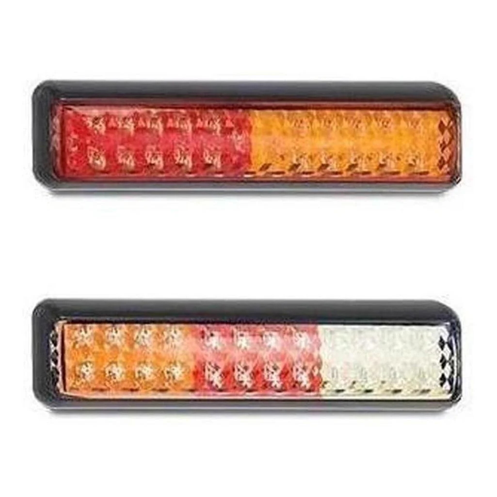 LED Autolamp 12/24V  Stop/Tail/Indicator/Reverse Clear Lens Light 200 X 50 X 28mm Pair - Image 4