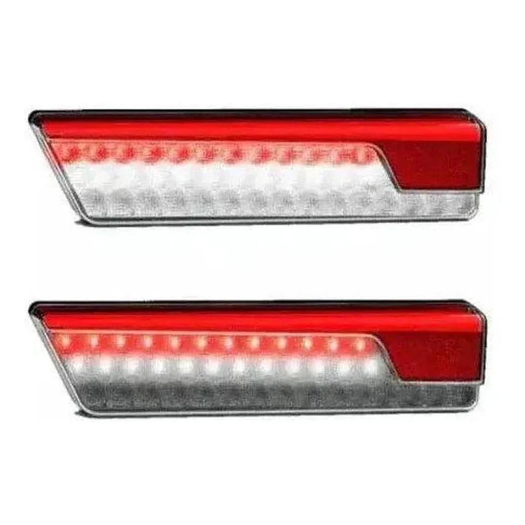 LED Autolamp 12/24V Stop/Tail/Sequential Indicator/Reverse/Reflector Taillight Chrome 355x85x34mm