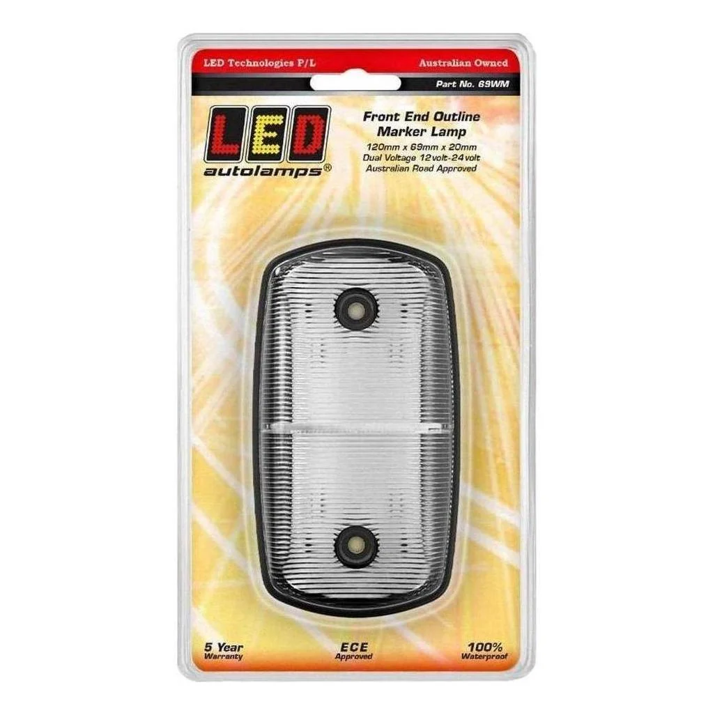 LED Autolamp 12V/24V Amber Low Profile Side Marker 120X64X22mm - Image 4