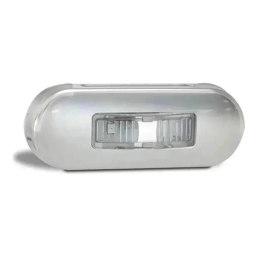 LED Autolamp 12/24V Side Marker Clear Lens Red/Amber LED Stainless Steel Bezel